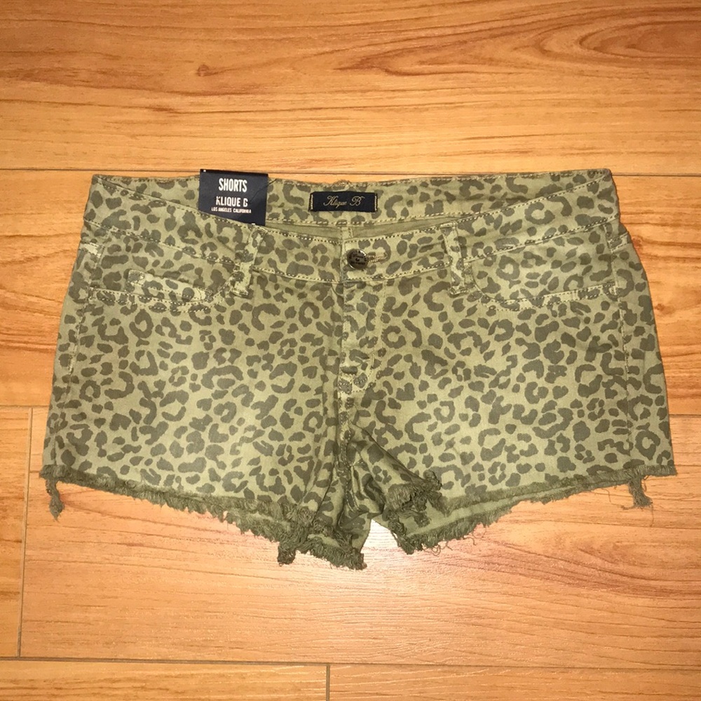 Klique B - Leopard Denim Shorts